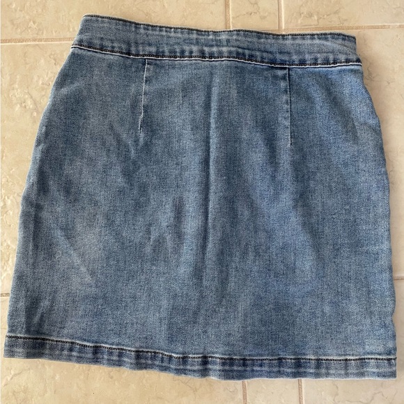 Denim Front Button Skirt - Picture 2 of 4